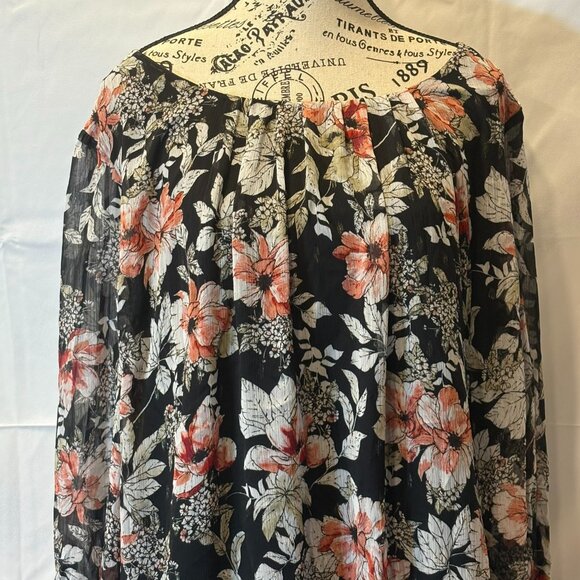 Roz & Ali Floral Printed Blouse - Picture 1 of 4